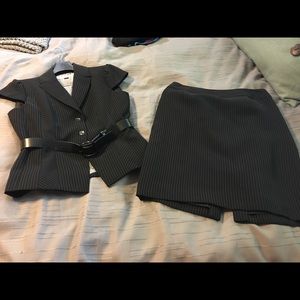 Pinstripe pencil skirt and match blazer